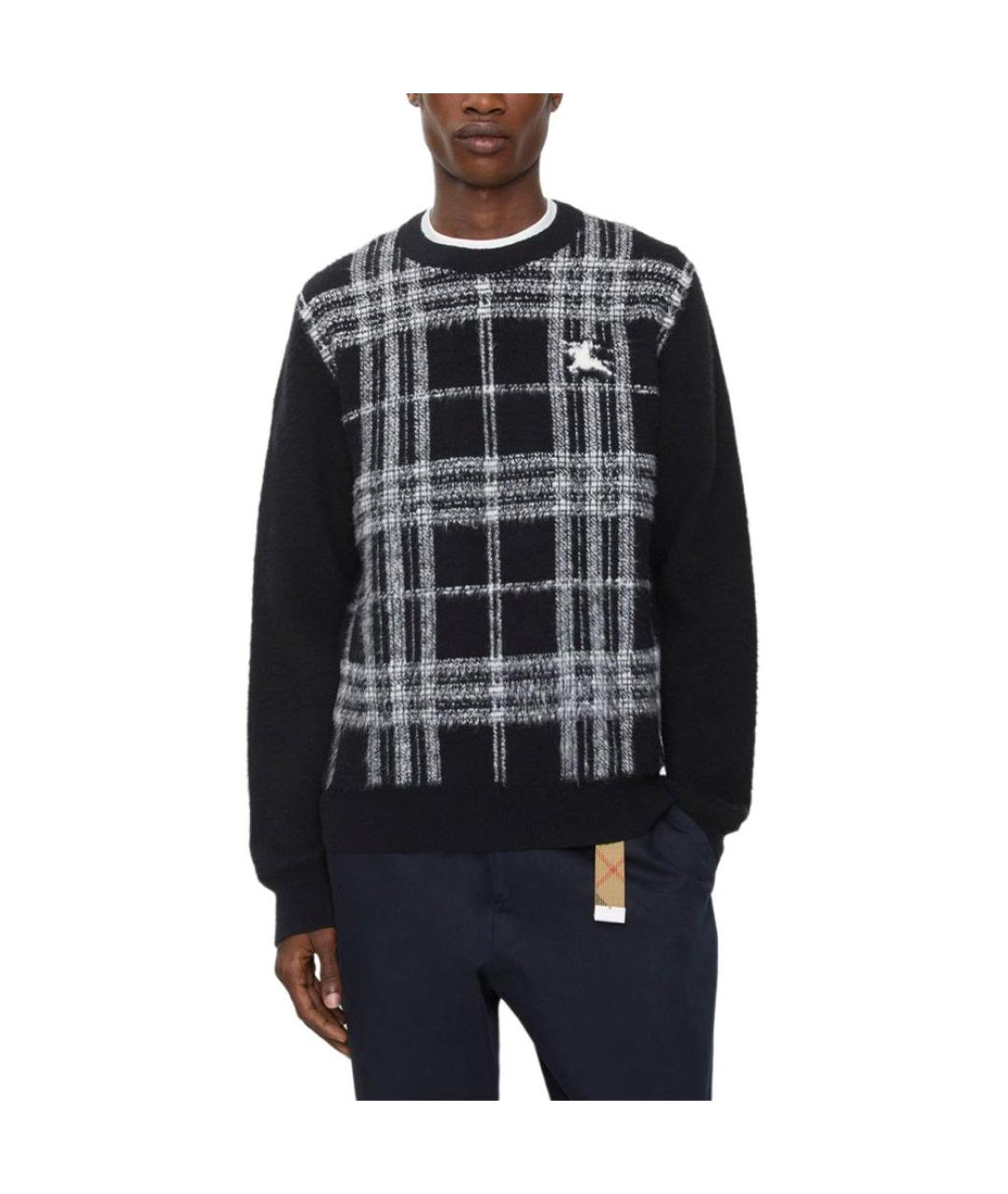 BURBERRY Черный шерстяной джемпер / свитер, фото 2