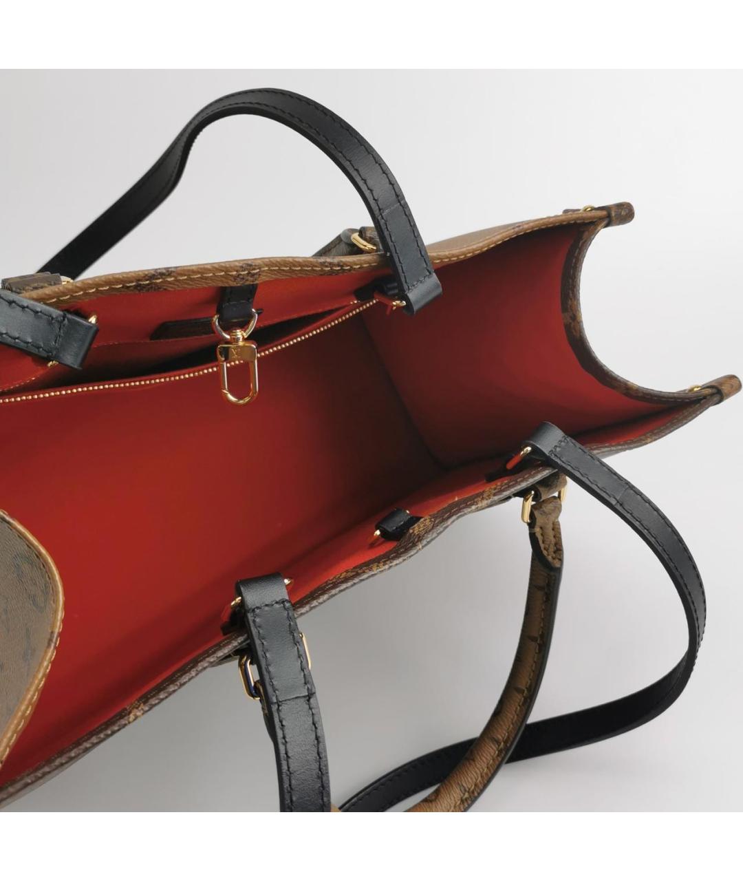 LOUIS VUITTON Коричневая кожаная сумка тоут, фото 6