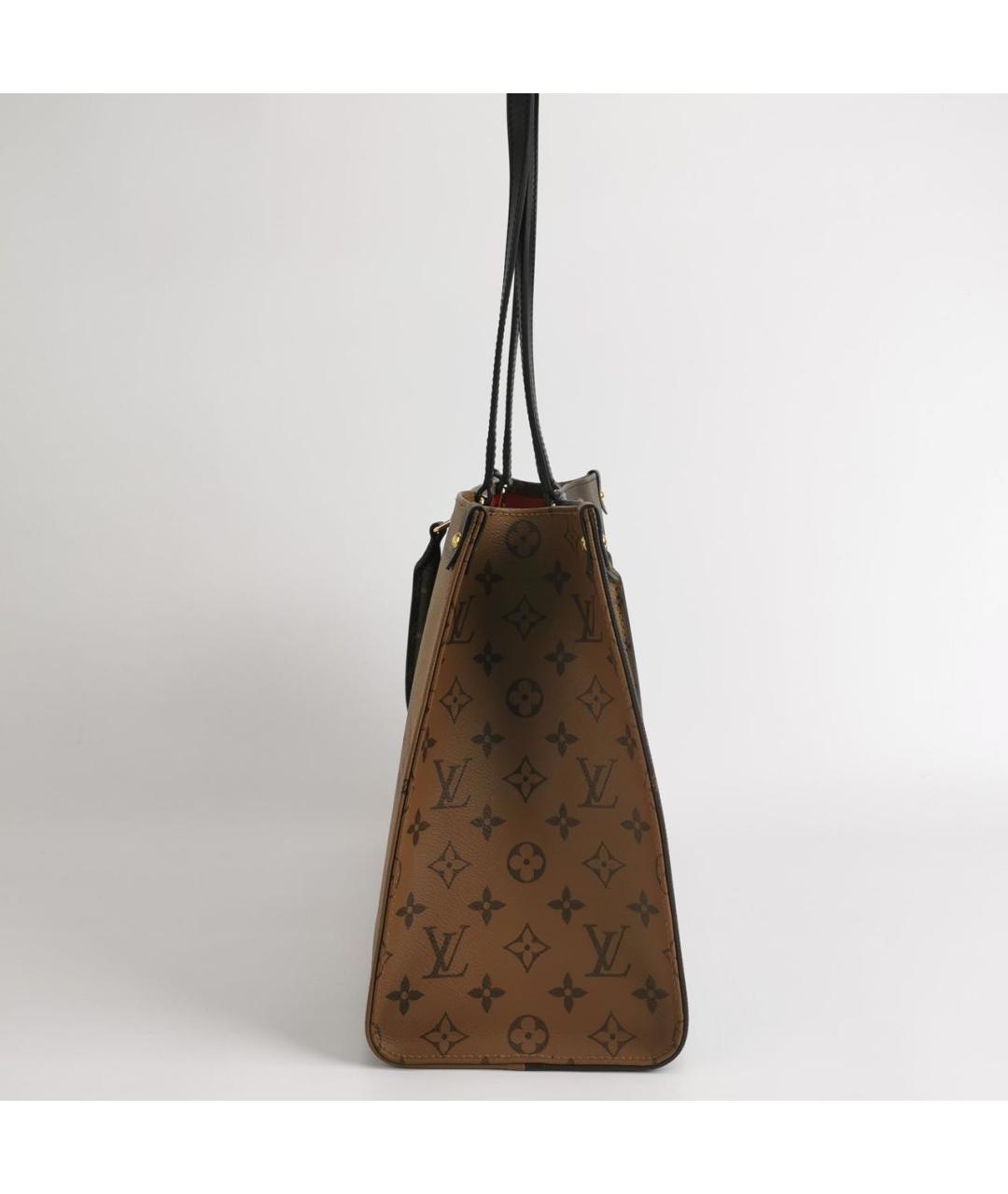 LOUIS VUITTON Коричневая кожаная сумка тоут, фото 3