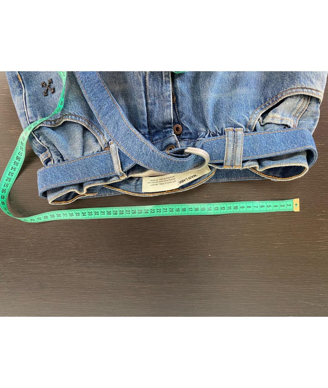 OFF-WHITE Голубые хлопковые джинсы скинни, фото 6