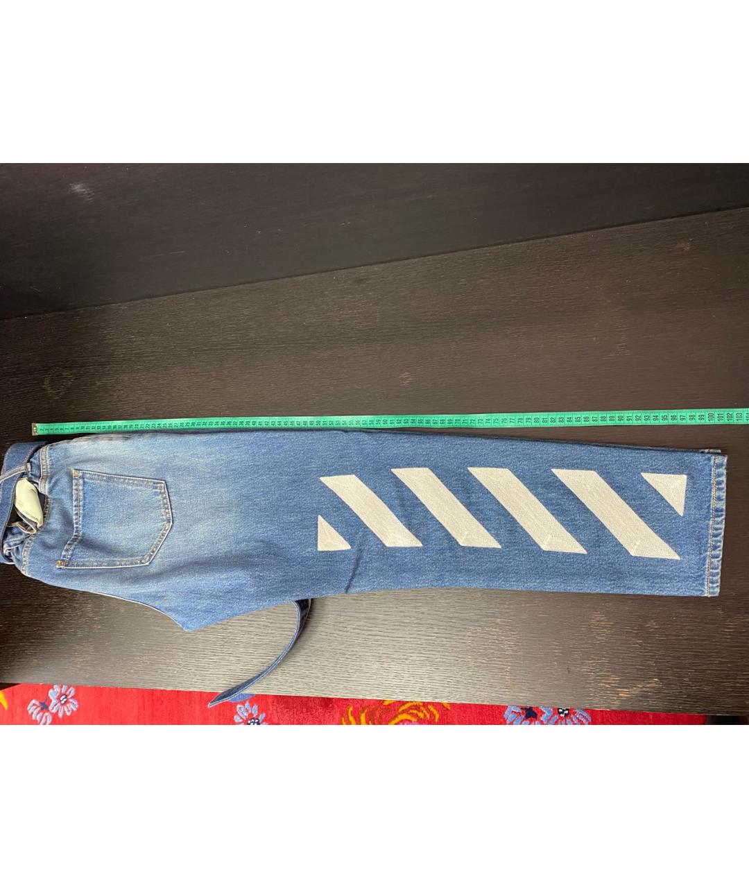 OFF-WHITE Голубые хлопковые джинсы скинни, фото 7