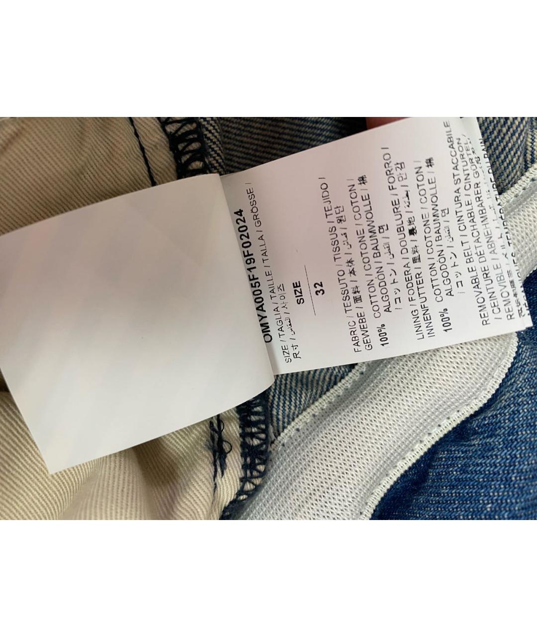 OFF-WHITE Голубые хлопковые джинсы скинни, фото 5