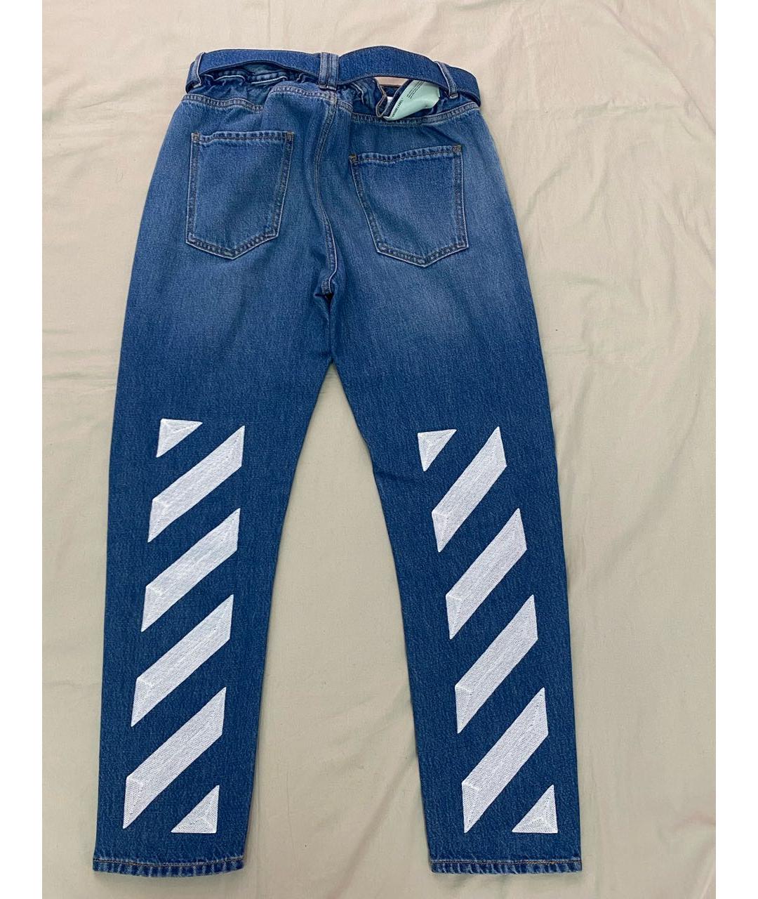 OFF-WHITE Голубые хлопковые джинсы скинни, фото 2