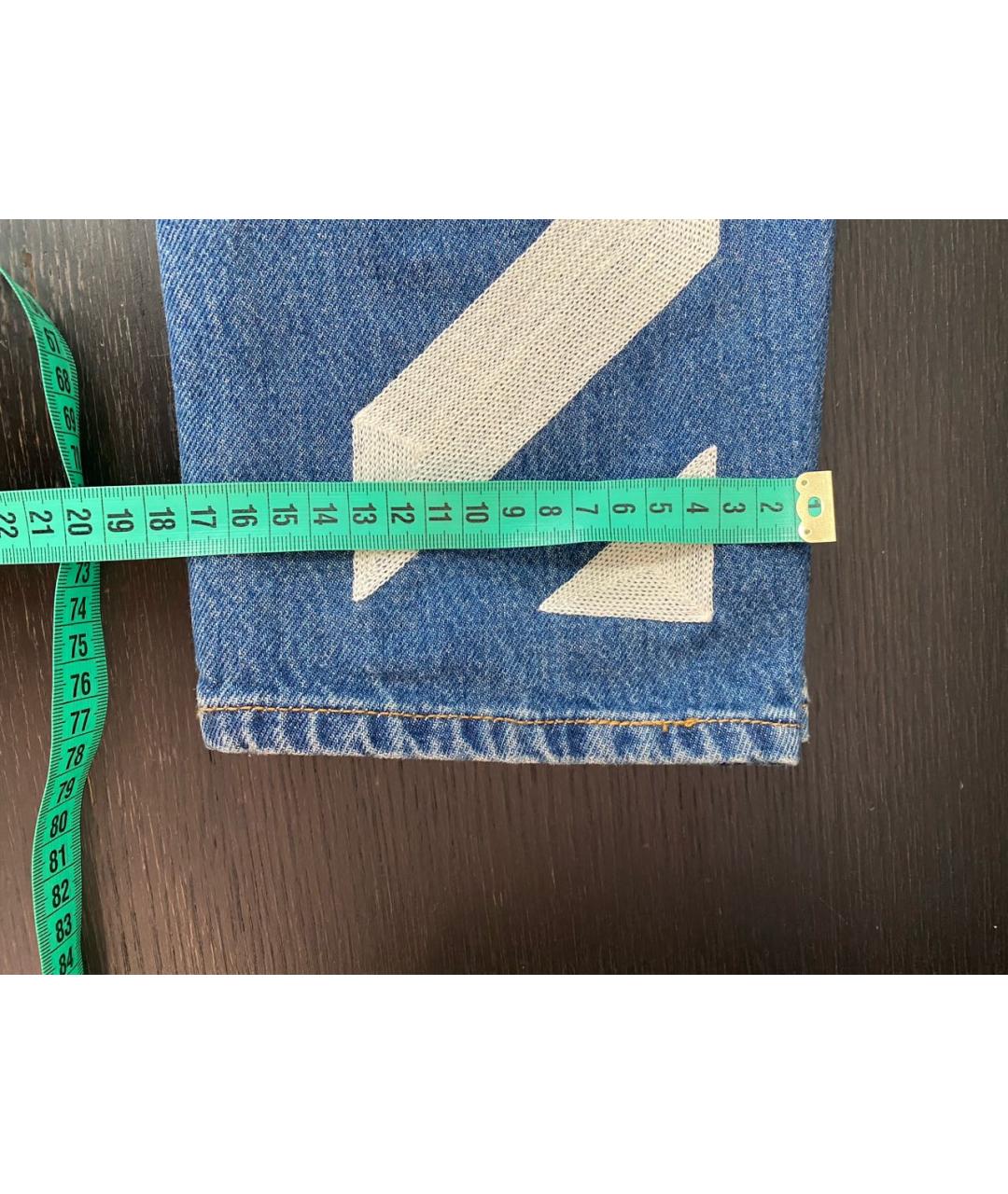 OFF-WHITE Голубые хлопковые джинсы скинни, фото 8