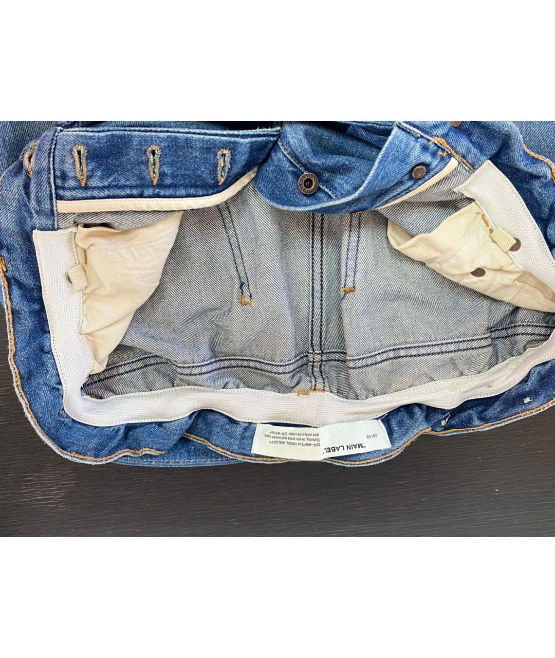 OFF-WHITE Голубые хлопковые джинсы скинни, фото 4