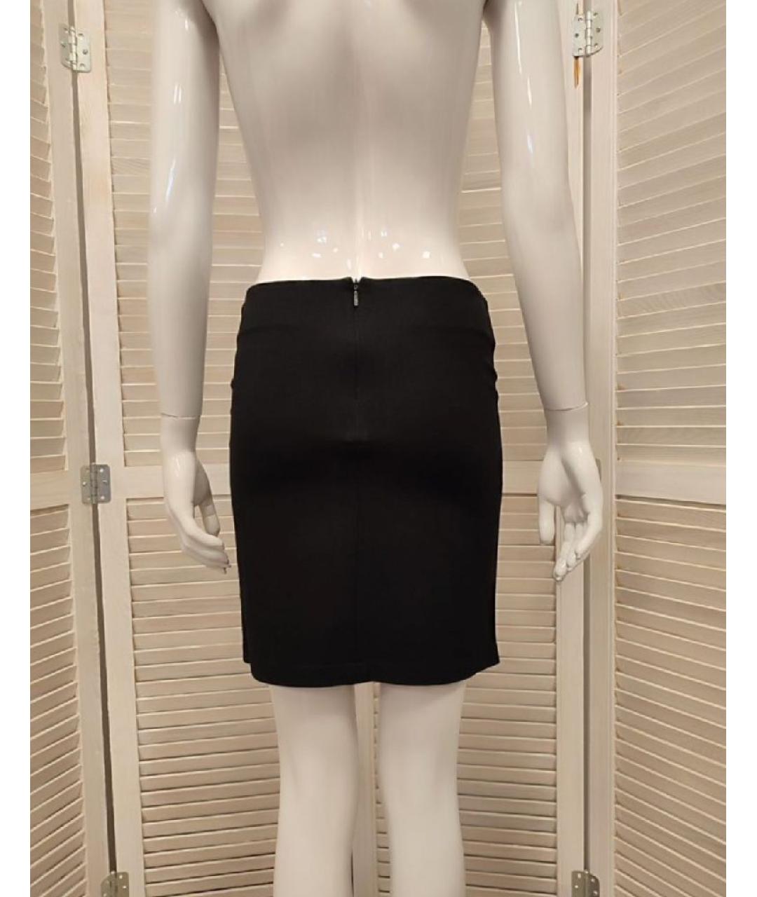 PINKO Черная кожаная юбка мини, фото 2