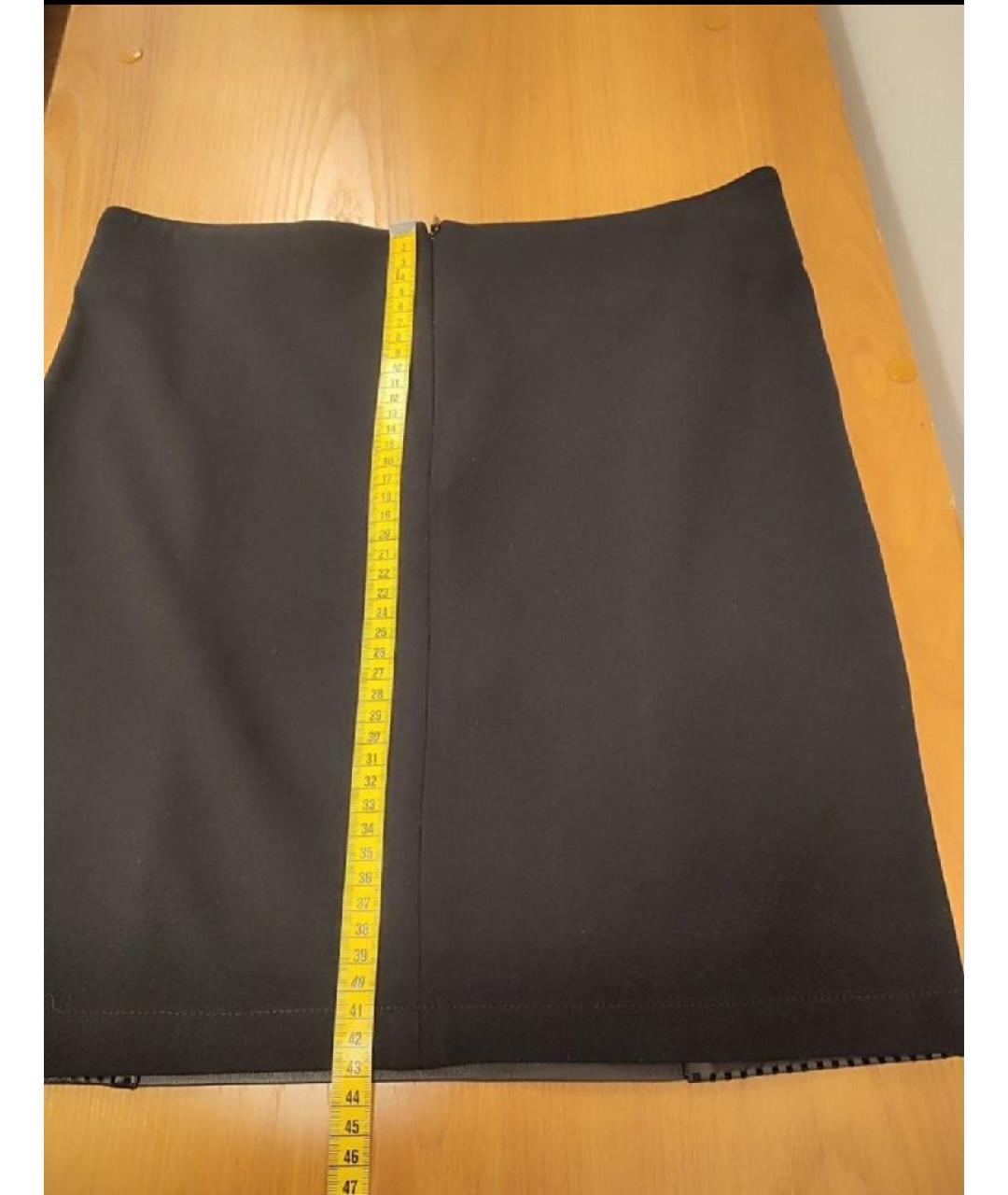 PINKO Черная кожаная юбка мини, фото 8