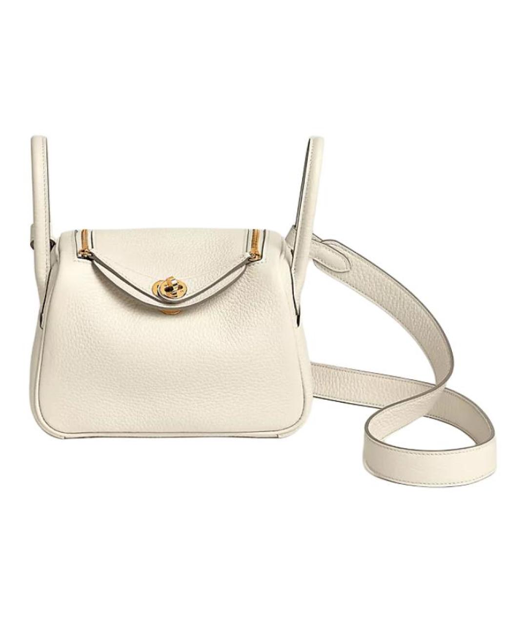 HERMES Белая кожаная сумка через плечо, фото 1