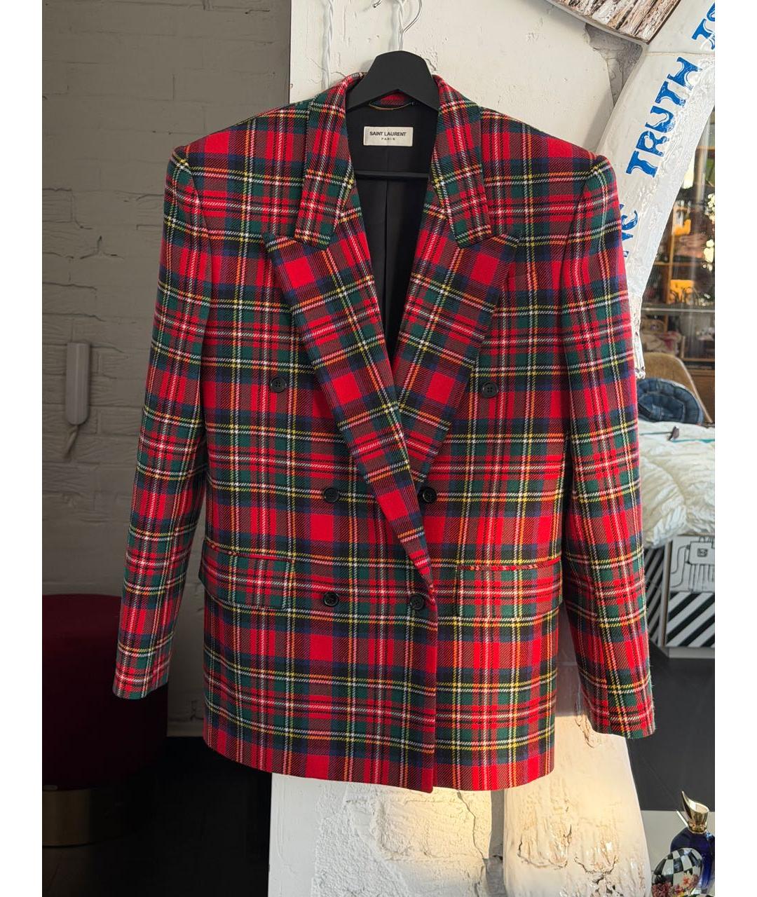 SAINT LAURENT Мульти шерстяной жакет/пиджак, фото 6