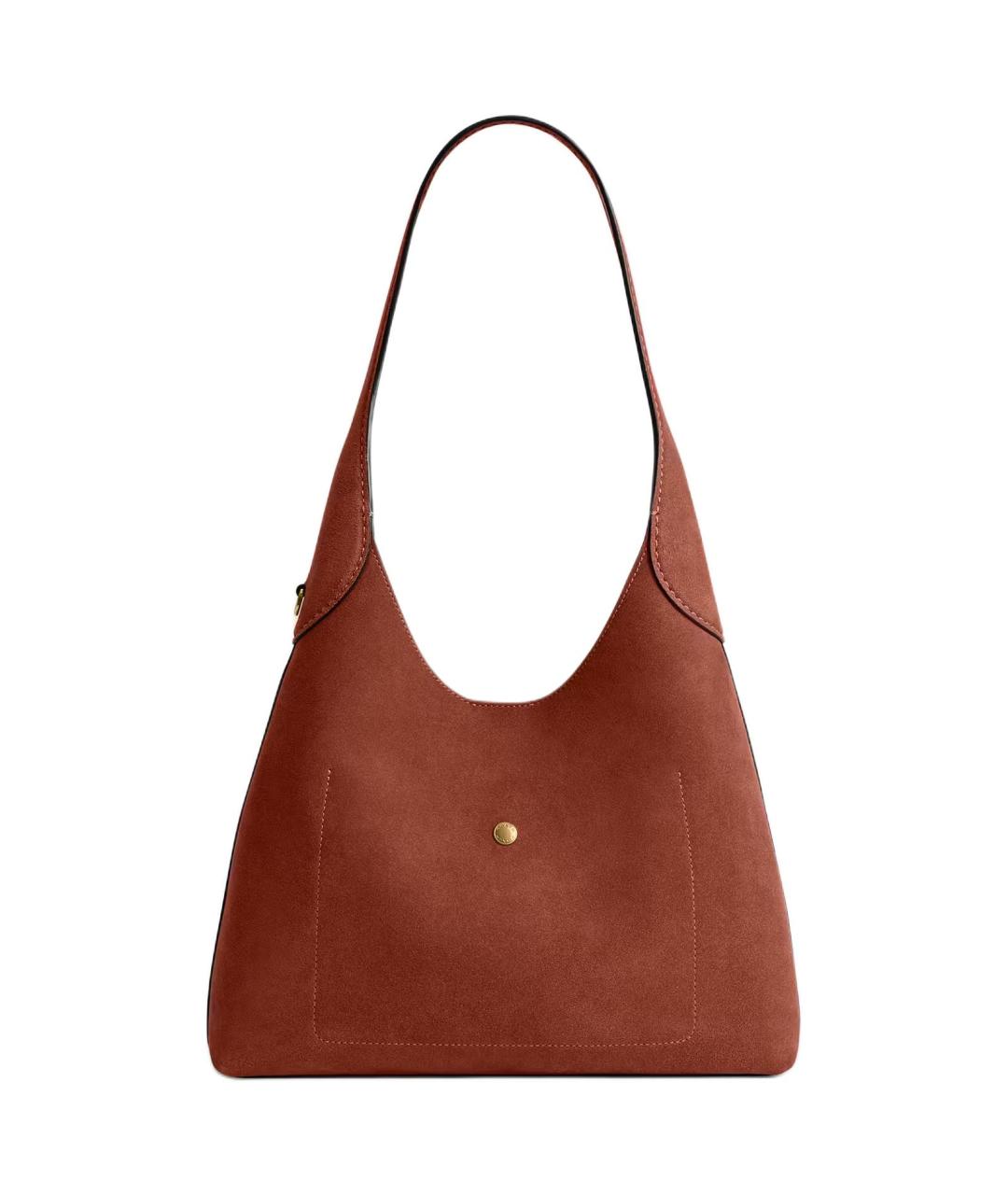 COACH Коричневая замшевая сумка через плечо, фото 3