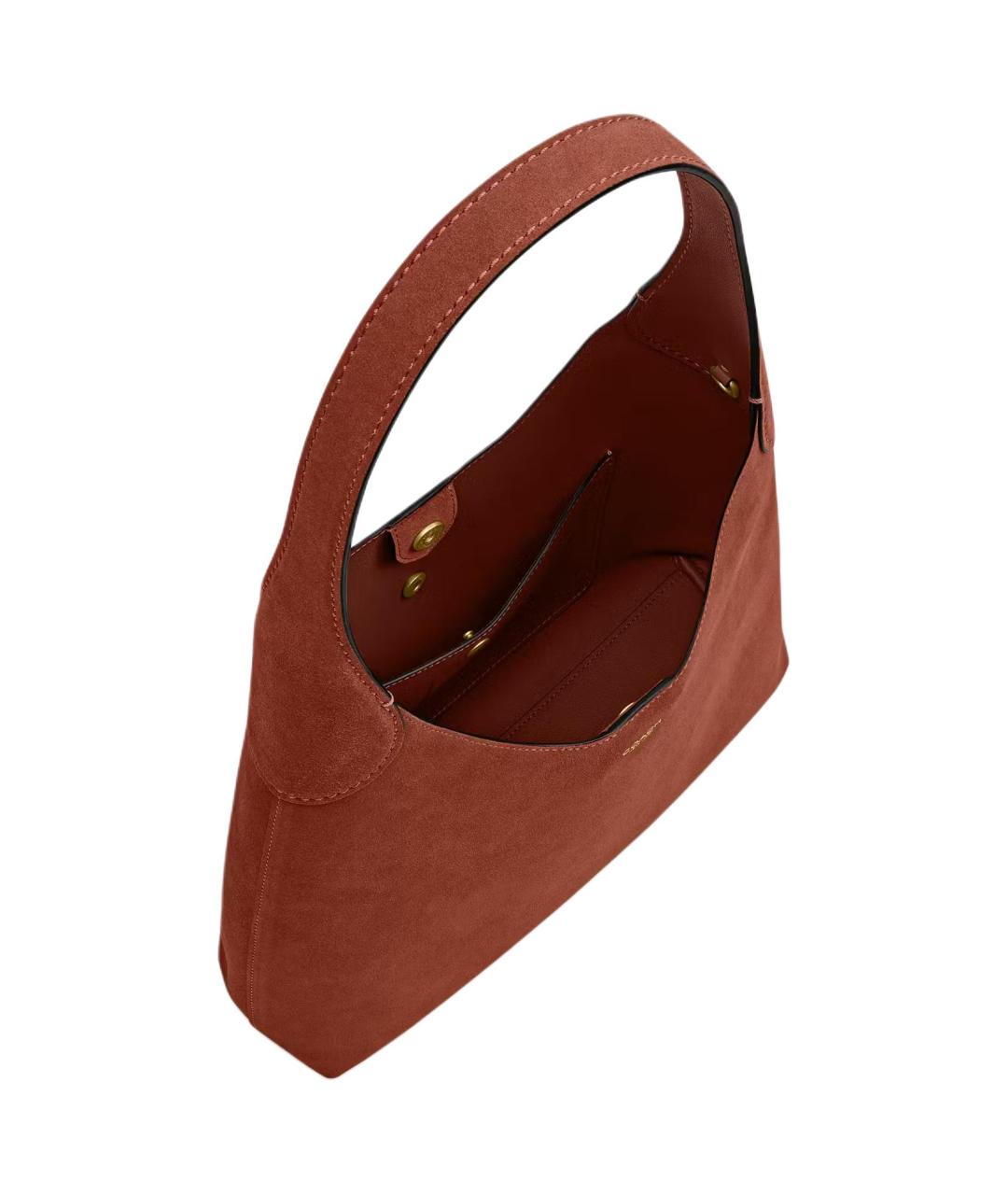 COACH Коричневая замшевая сумка через плечо, фото 5