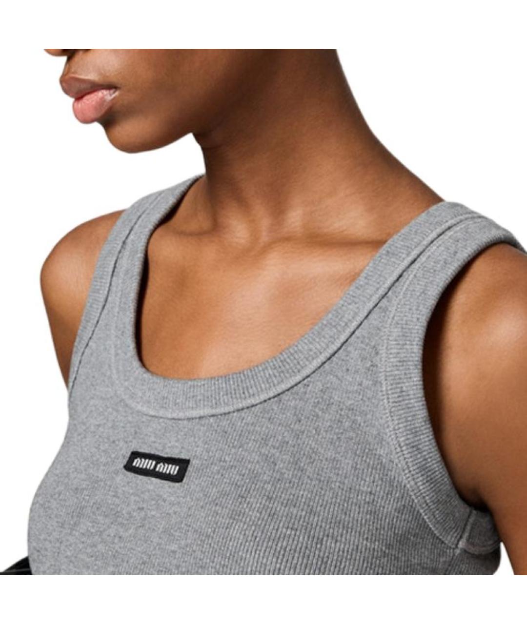 MIU MIU Серая майка, фото 4