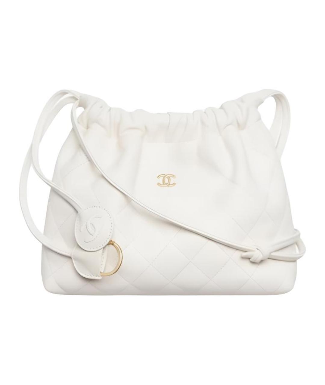 CHANEL Белая кожаная сумка через плечо, фото 1