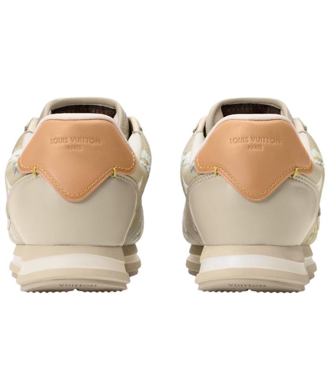 LOUIS VUITTON Бежевые кожаные кроссовки, фото 5