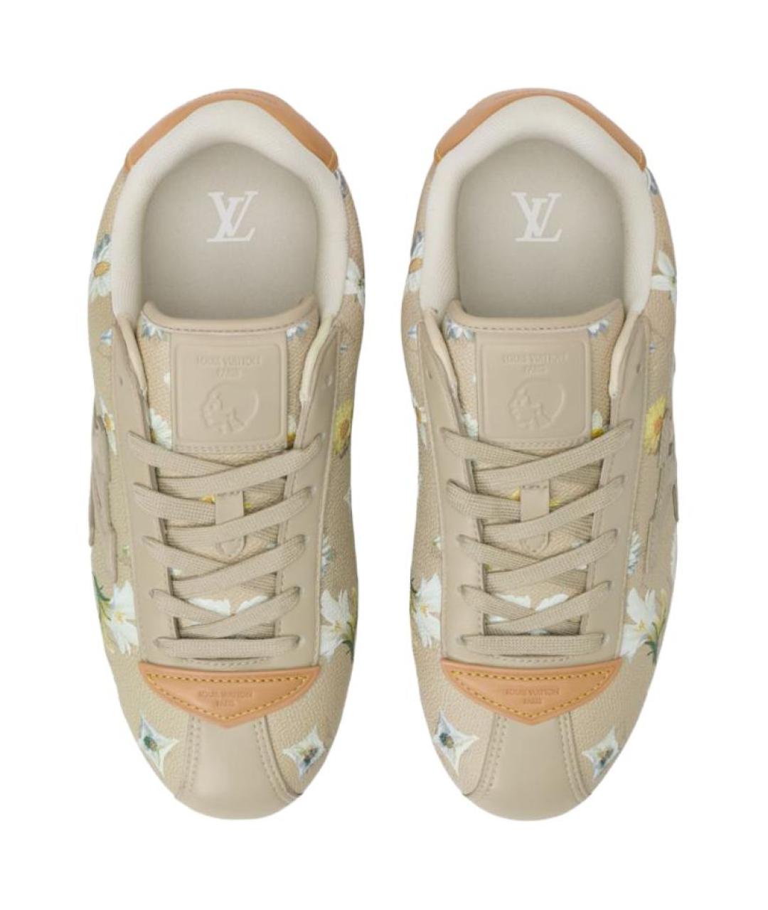 LOUIS VUITTON Бежевые кожаные кроссовки, фото 4