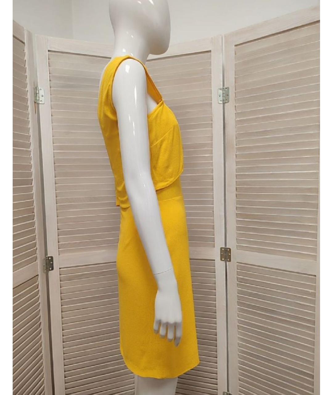 SANDRO Желтое вискозное повседневное платье, фото 4