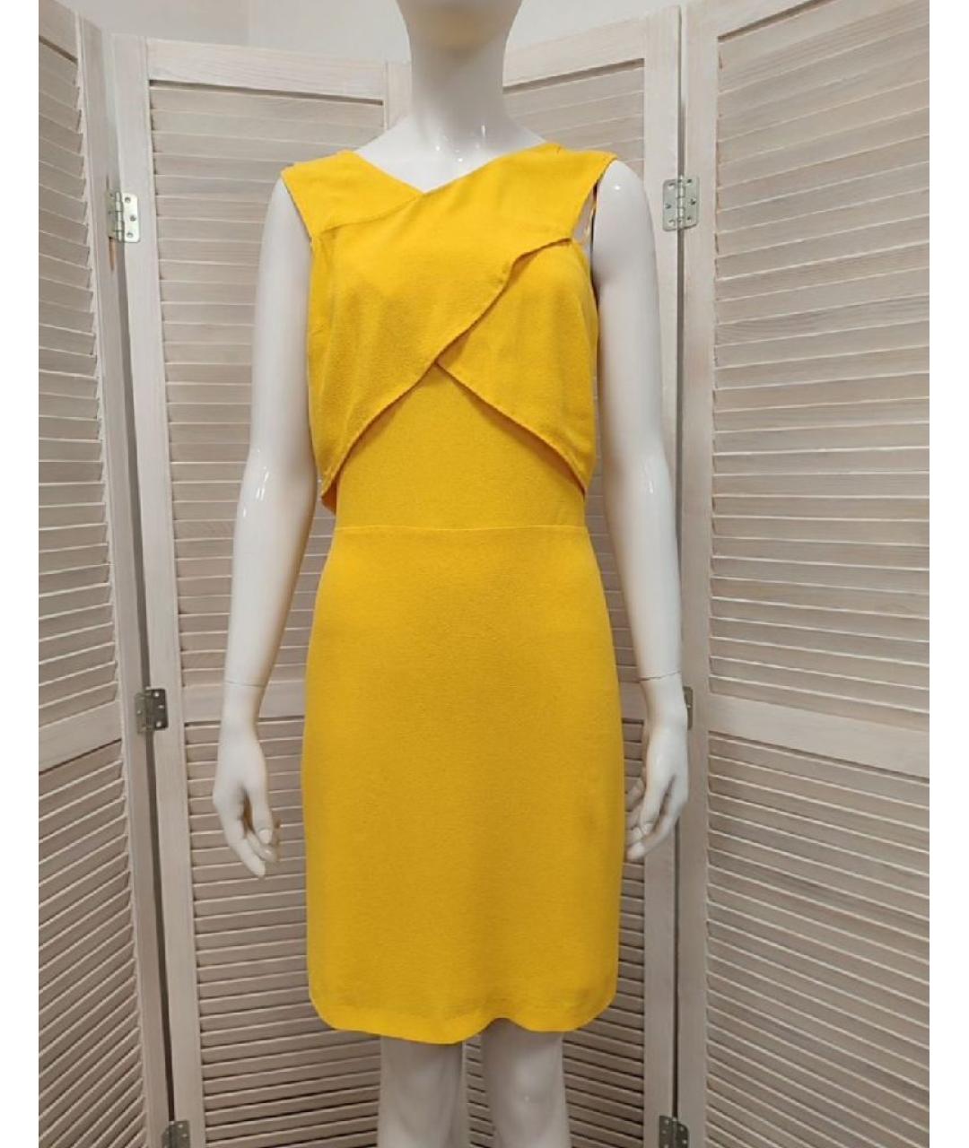 SANDRO Желтое вискозное повседневное платье, фото 10