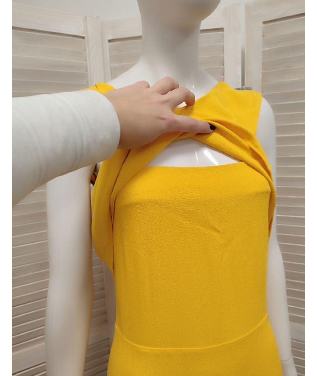 SANDRO Желтое вискозное повседневное платье, фото 6