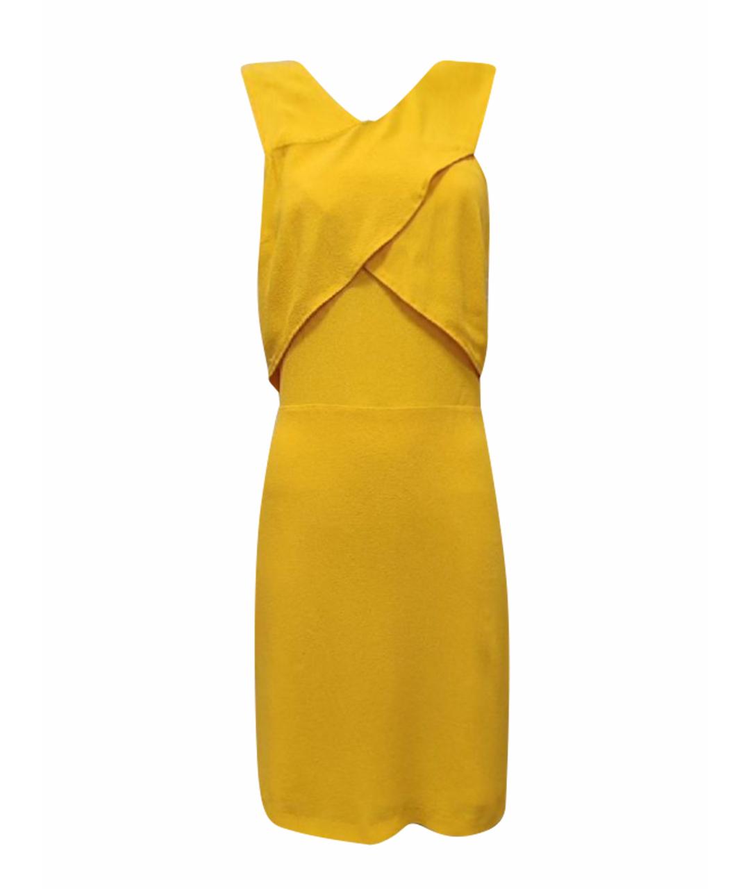 SANDRO Желтое вискозное повседневное платье, фото 1