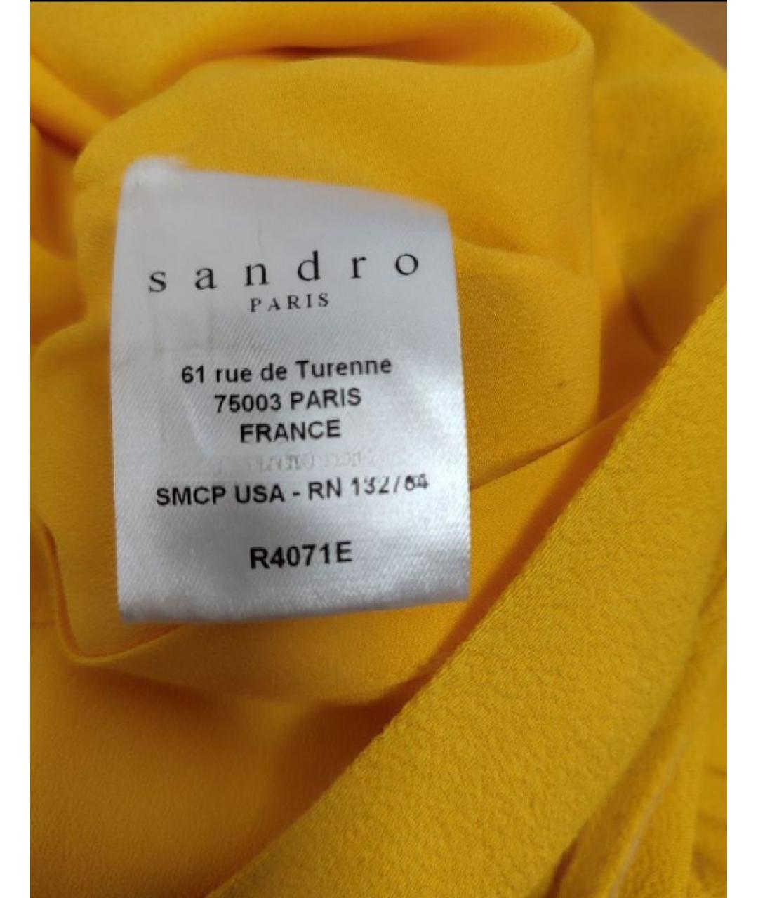 SANDRO Желтое вискозное повседневное платье, фото 8