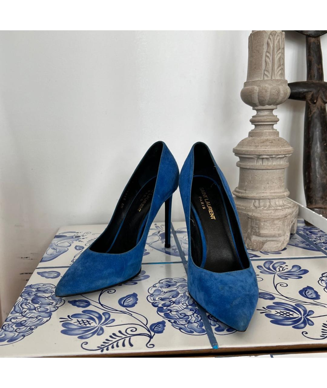 SAINT LAURENT Синие замшевые туфли, фото 3
