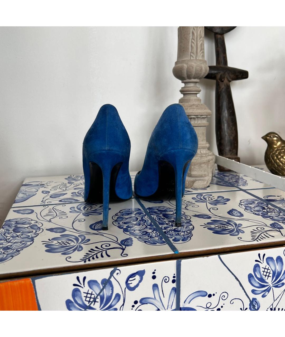 SAINT LAURENT Синие замшевые туфли, фото 4