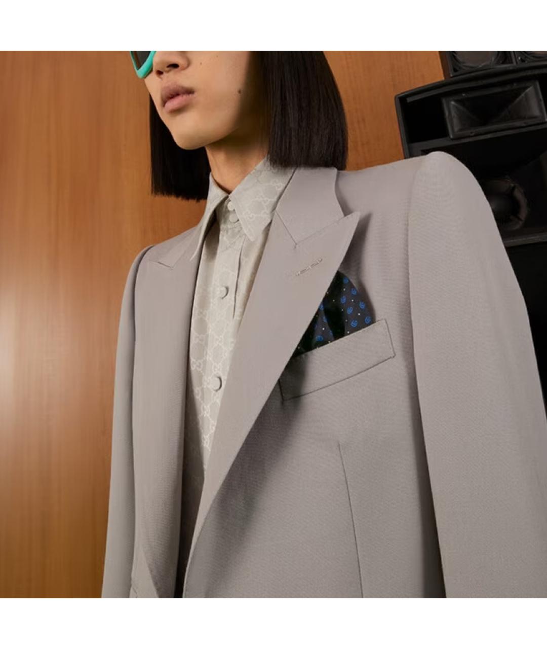 GUCCI Синий шарф, фото 3