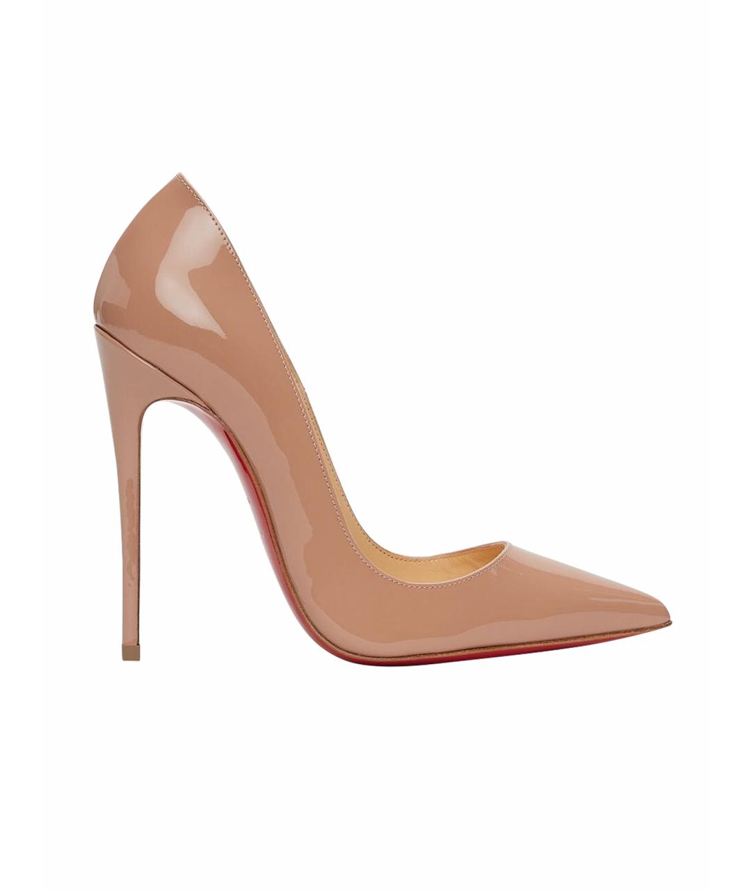 CHRISTIAN LOUBOUTIN Бежевые туфли из лакированной кожи, фото 10