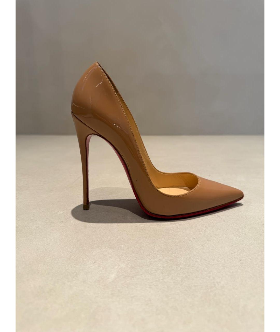 CHRISTIAN LOUBOUTIN Бежевые туфли из лакированной кожи, фото 3