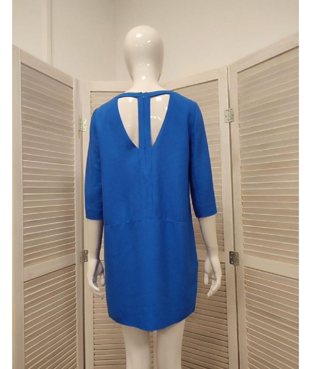 SANDRO Синее вискозное повседневное платье, фото 2