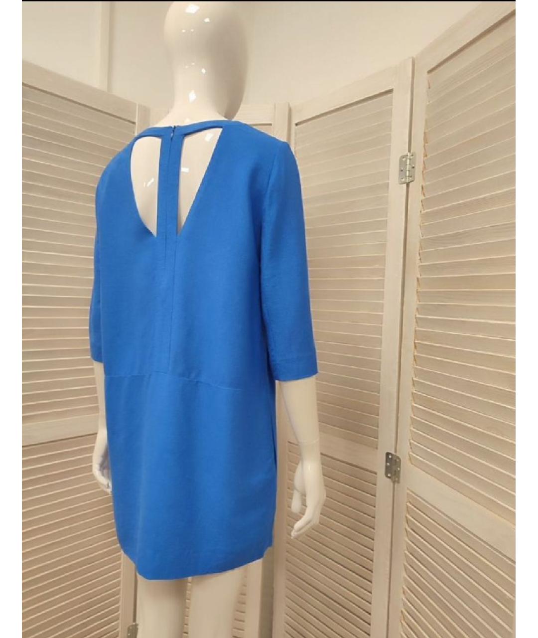 SANDRO Синее вискозное повседневное платье, фото 6