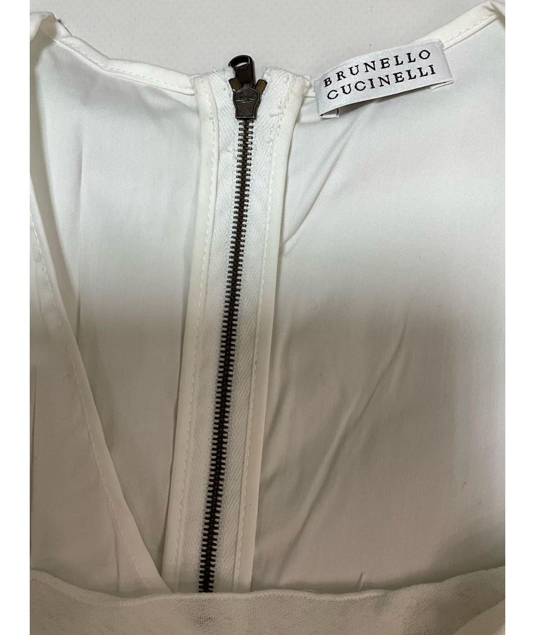 BRUNELLO CUCINELLI Белая хлопковая блузы, фото 3