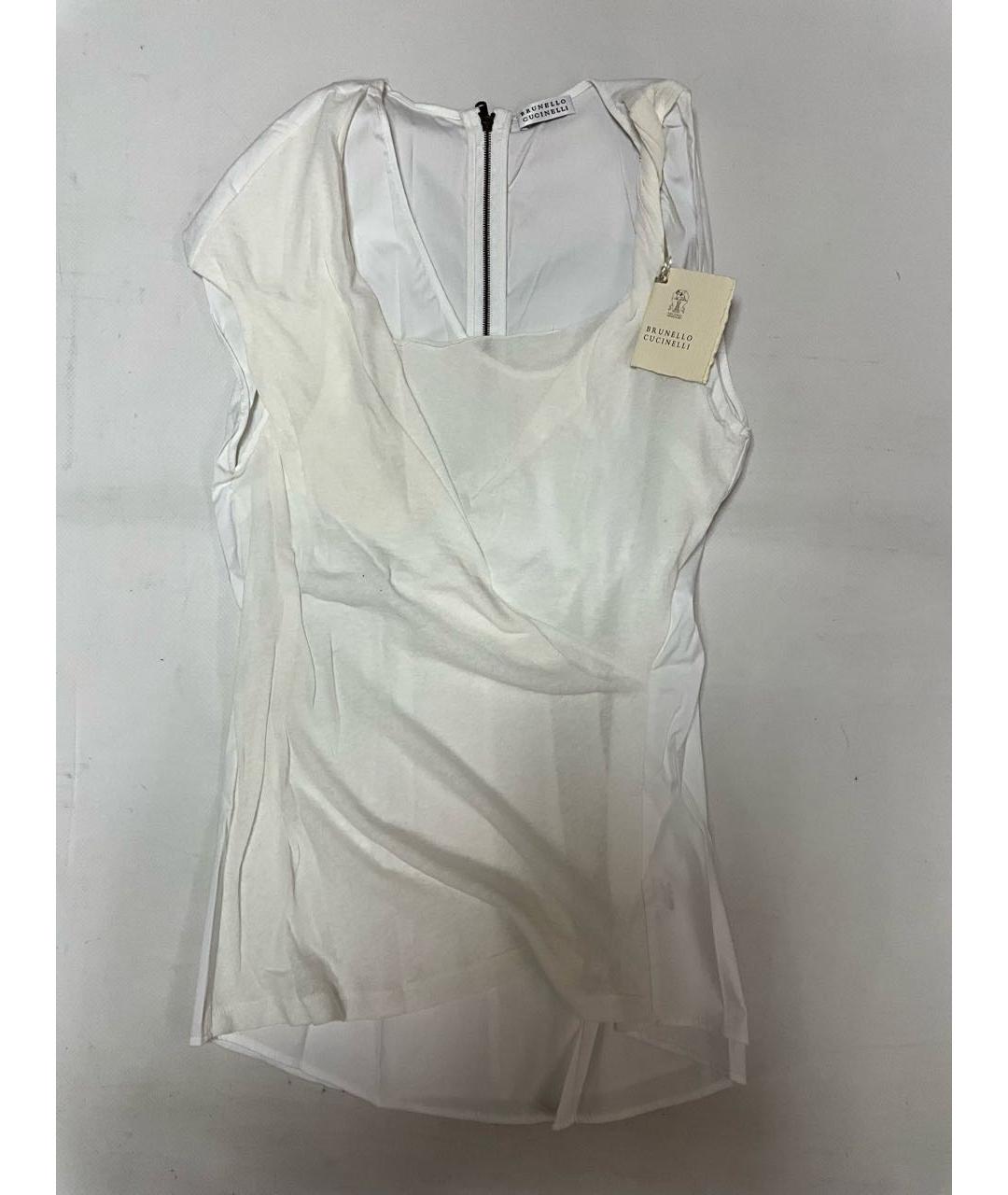 BRUNELLO CUCINELLI Белая хлопковая блузы, фото 5