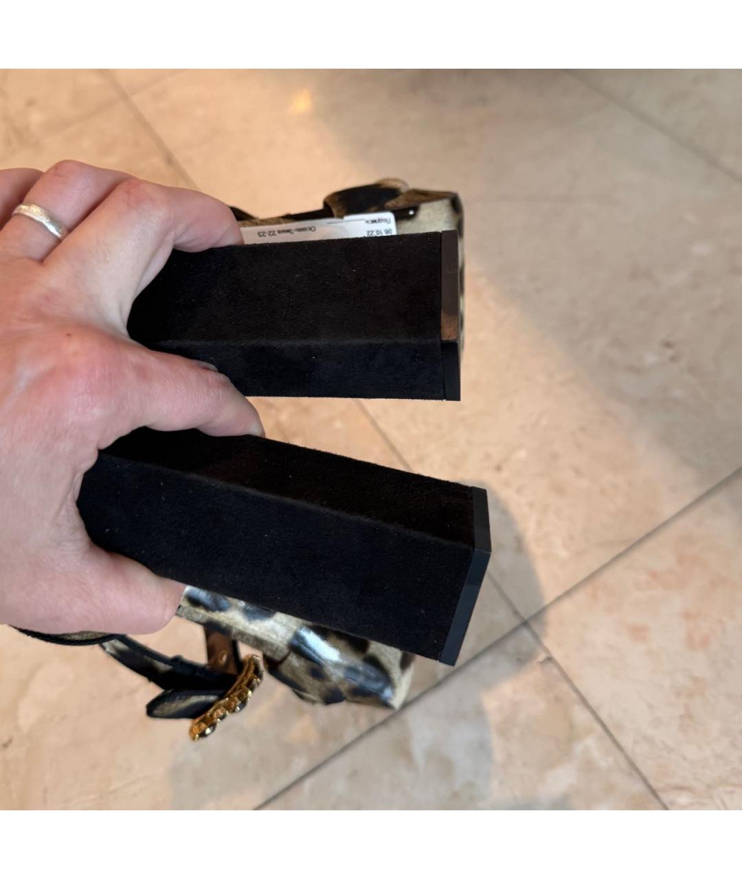 DOLCE&GABBANA Коричневые текстильные босоножки, фото 5