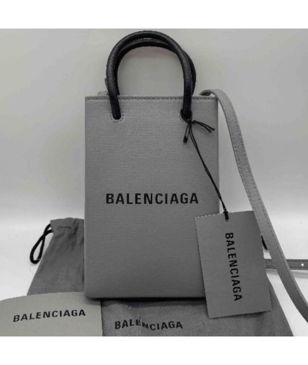 BALENCIAGA Антрацитовая кожаная сумка через плечо, фото 5