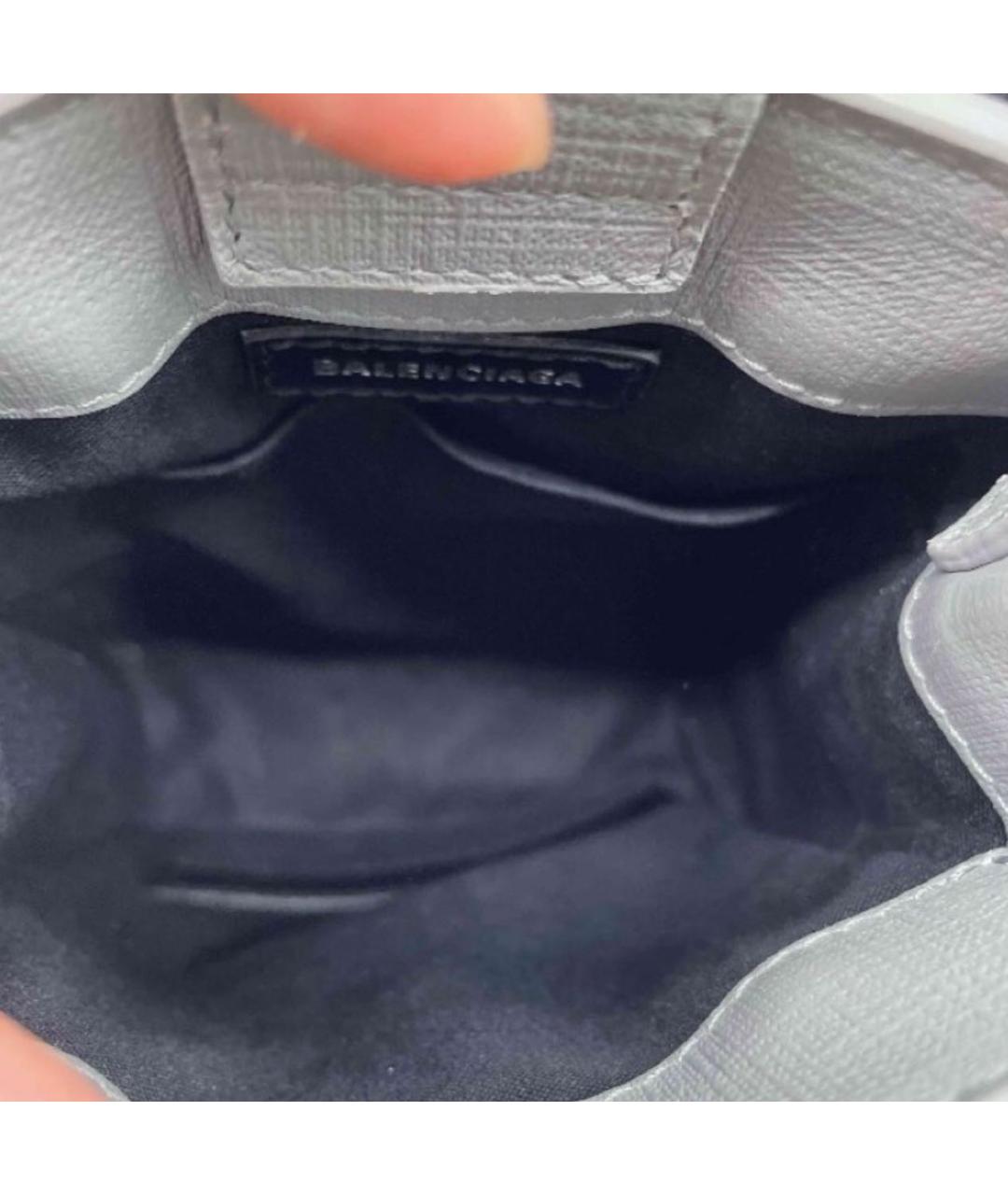 BALENCIAGA Антрацитовая кожаная сумка через плечо, фото 4