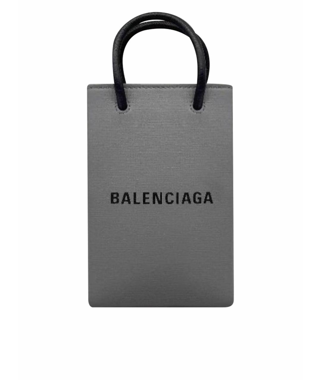 BALENCIAGA Антрацитовая кожаная сумка через плечо, фото 1