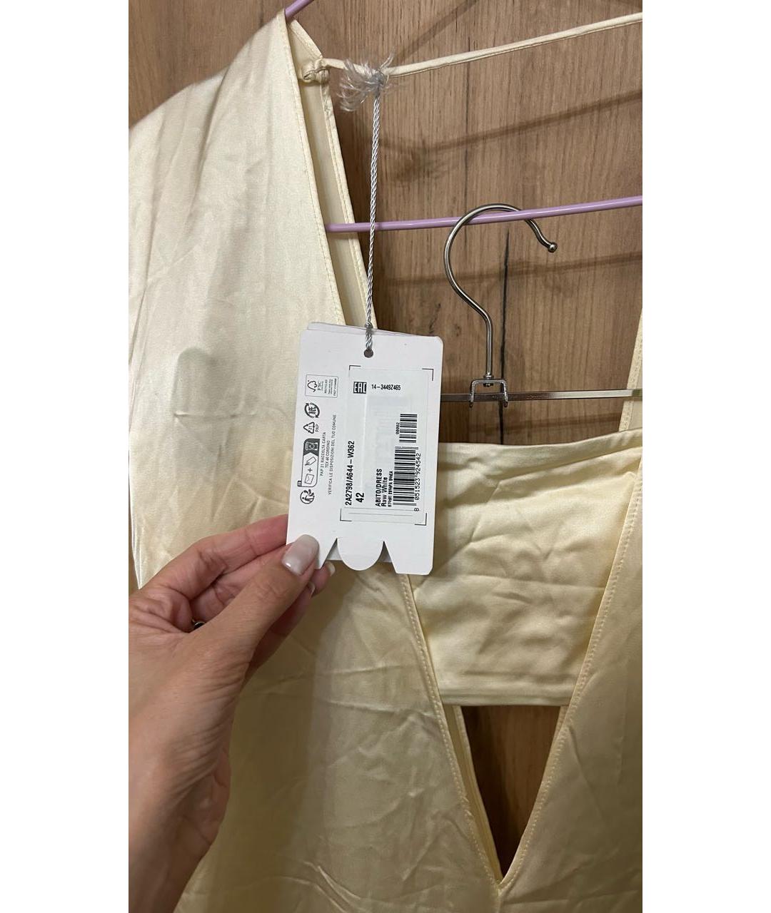 PATRIZIA PEPE Золотое вискозное коктейльное платье, фото 5