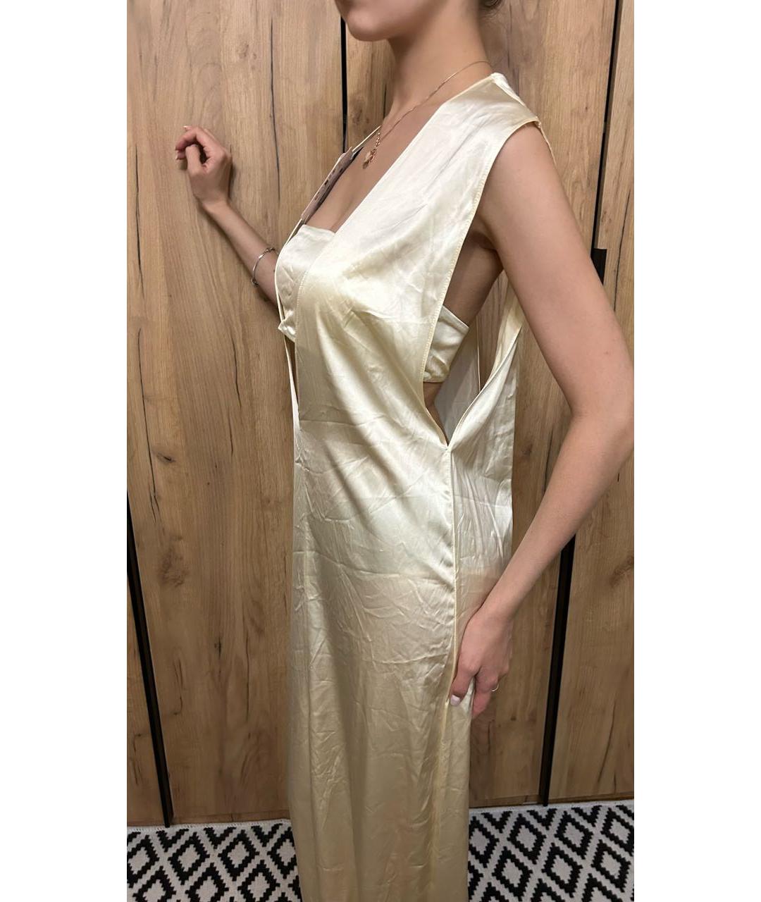 PATRIZIA PEPE Золотое вискозное коктейльное платье, фото 6