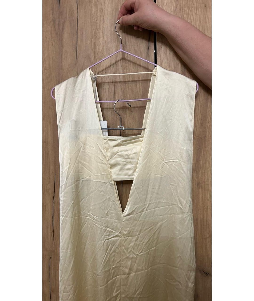 PATRIZIA PEPE Золотое вискозное коктейльное платье, фото 8