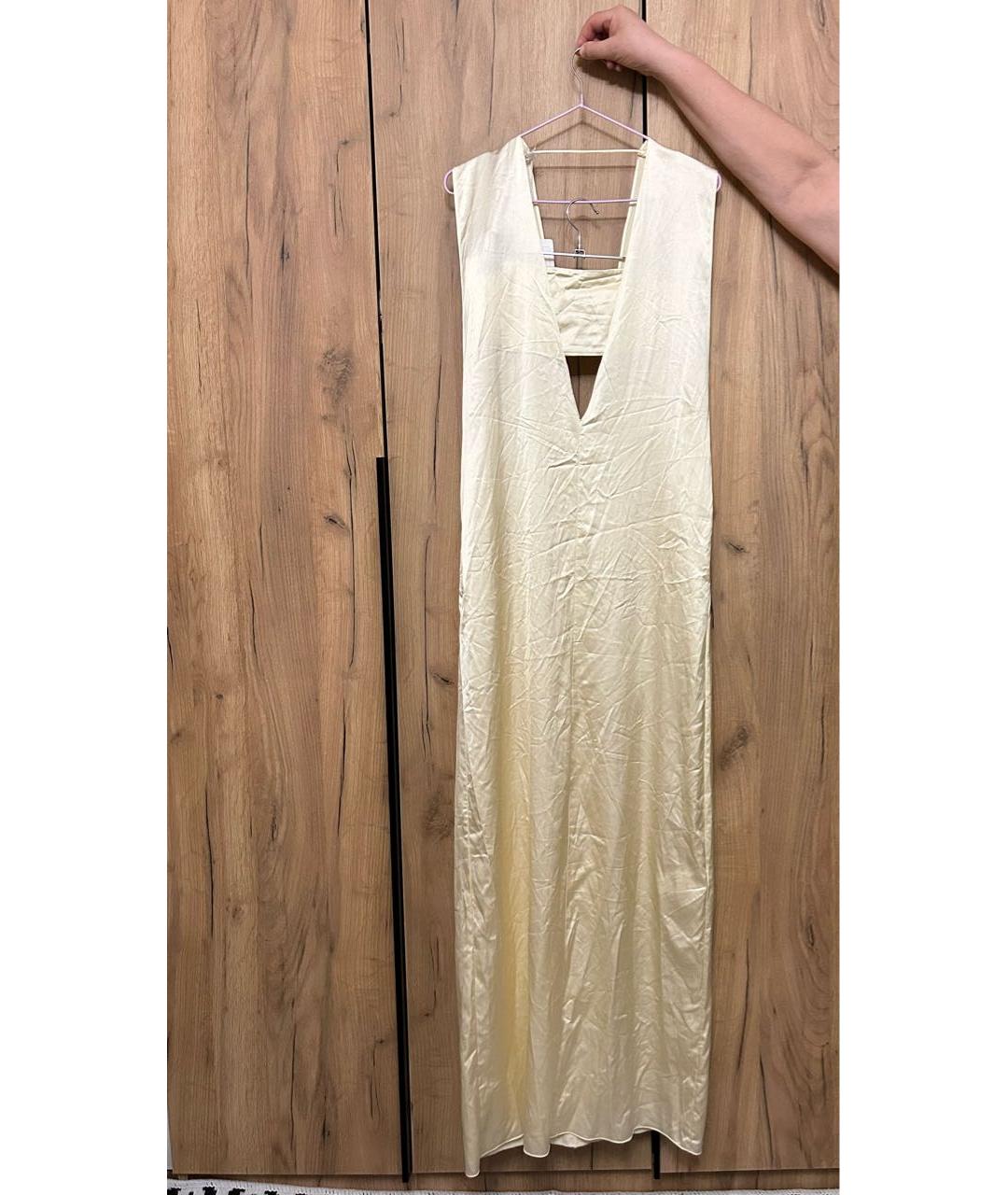 PATRIZIA PEPE Золотое вискозное коктейльное платье, фото 9