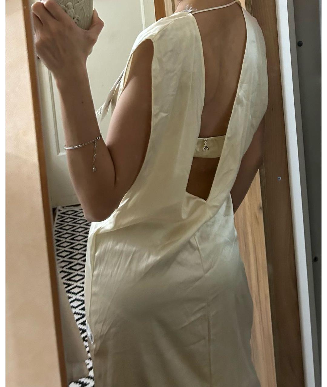 PATRIZIA PEPE Золотое вискозное коктейльное платье, фото 4