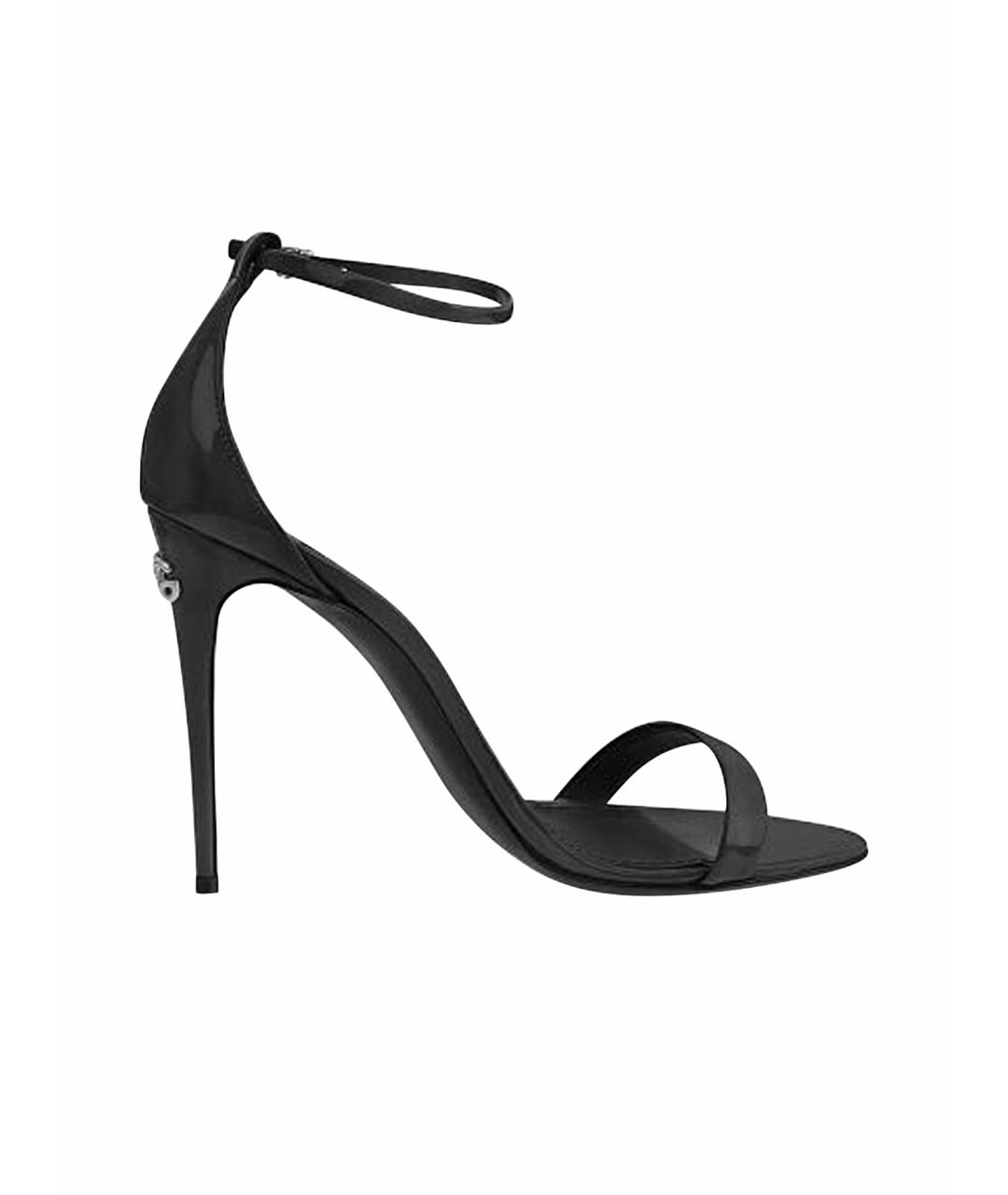 DOLCE&GABBANA Серые босоножки из лакированной кожи, фото 1