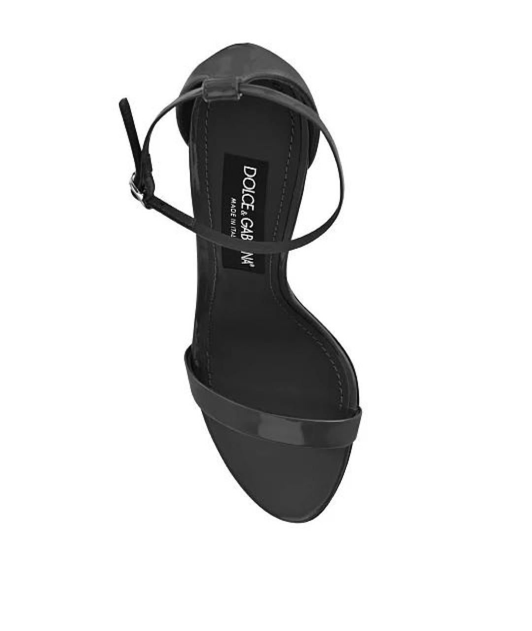 DOLCE&GABBANA Серые босоножки из лакированной кожи, фото 3