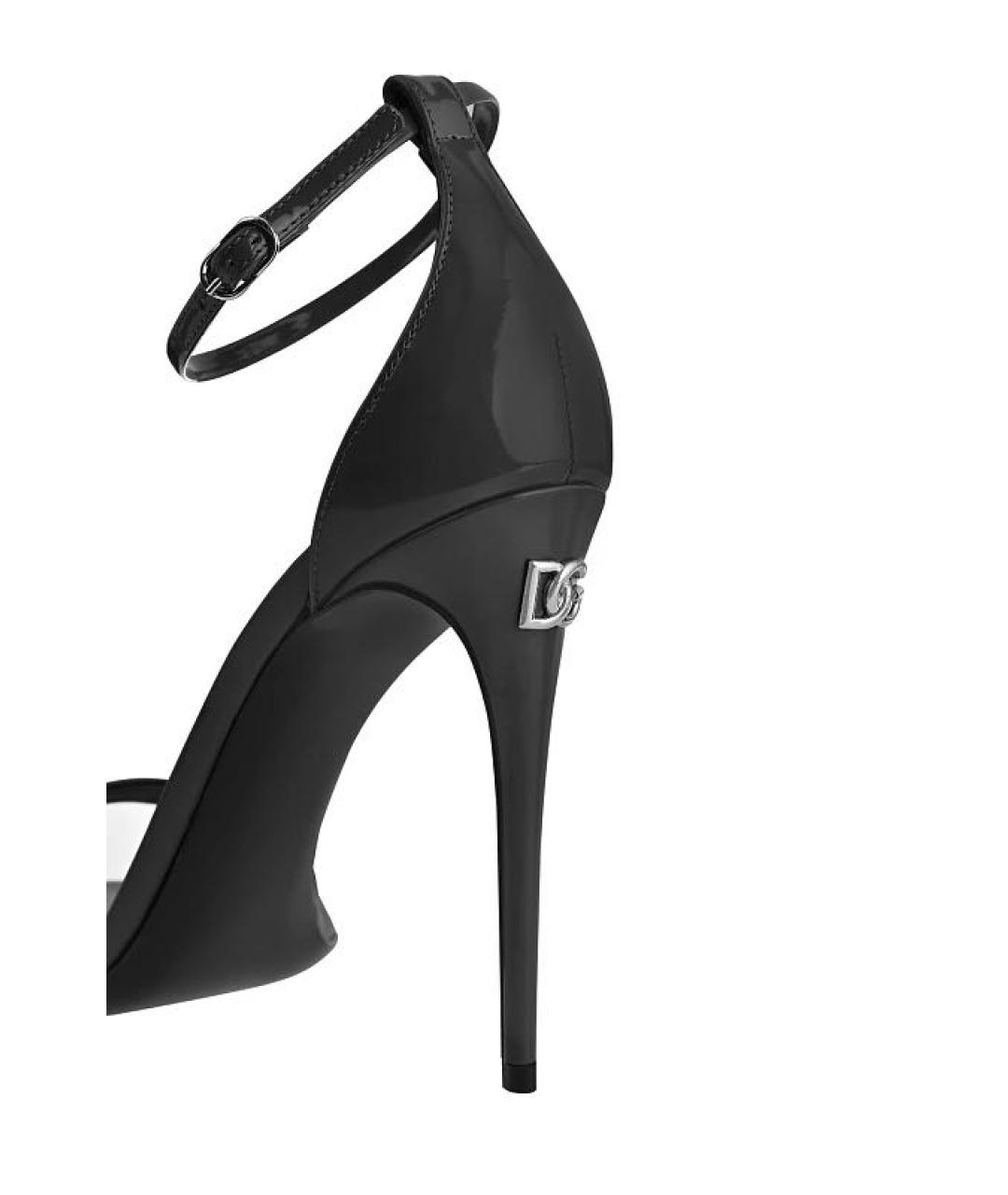 DOLCE&GABBANA Серые босоножки из лакированной кожи, фото 4