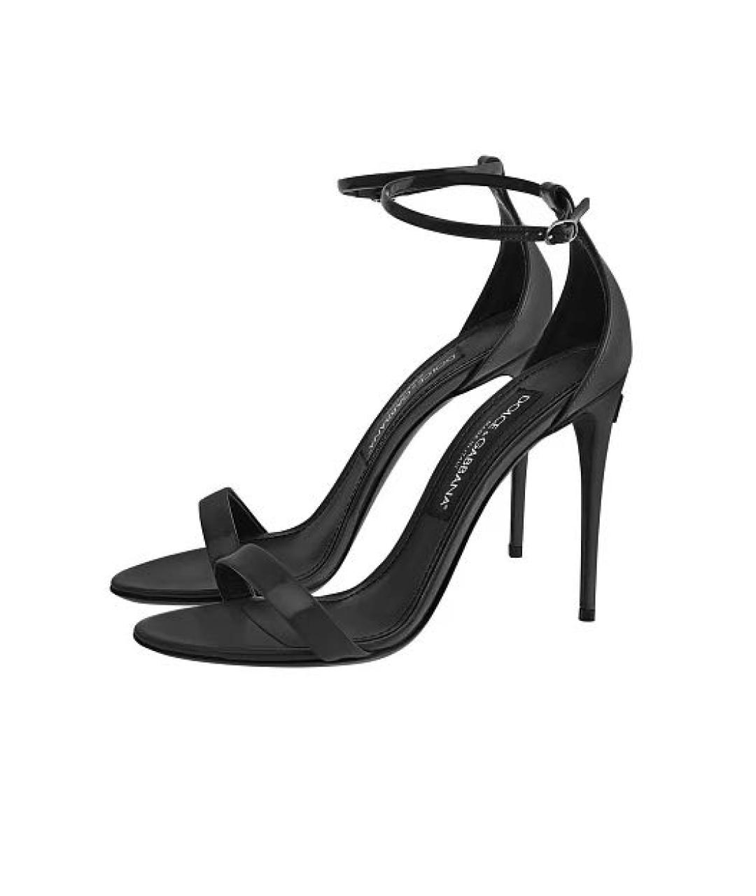 DOLCE&GABBANA Серые босоножки из лакированной кожи, фото 2