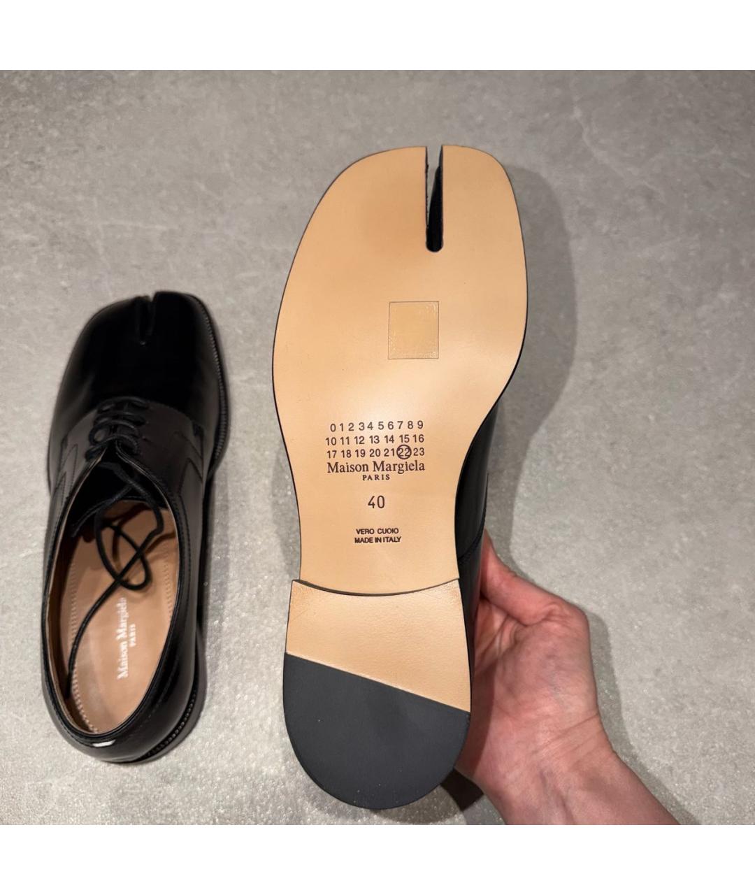 MAISON MARGIELA Черные кожаные туфли, фото 5