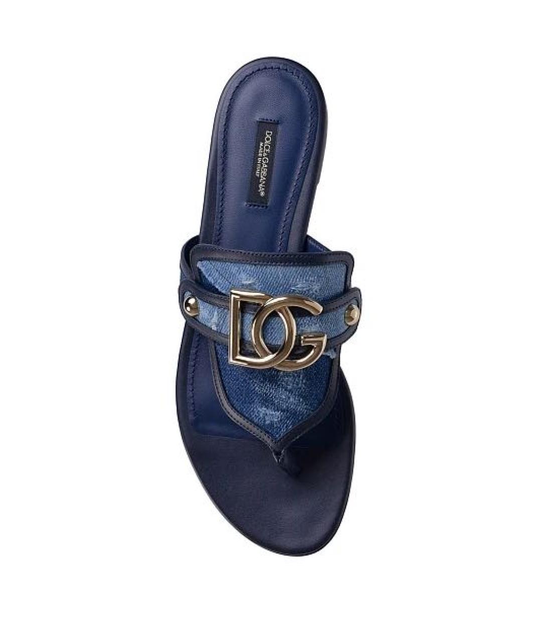 DOLCE&GABBANA Синие текстильные сандалии, фото 3