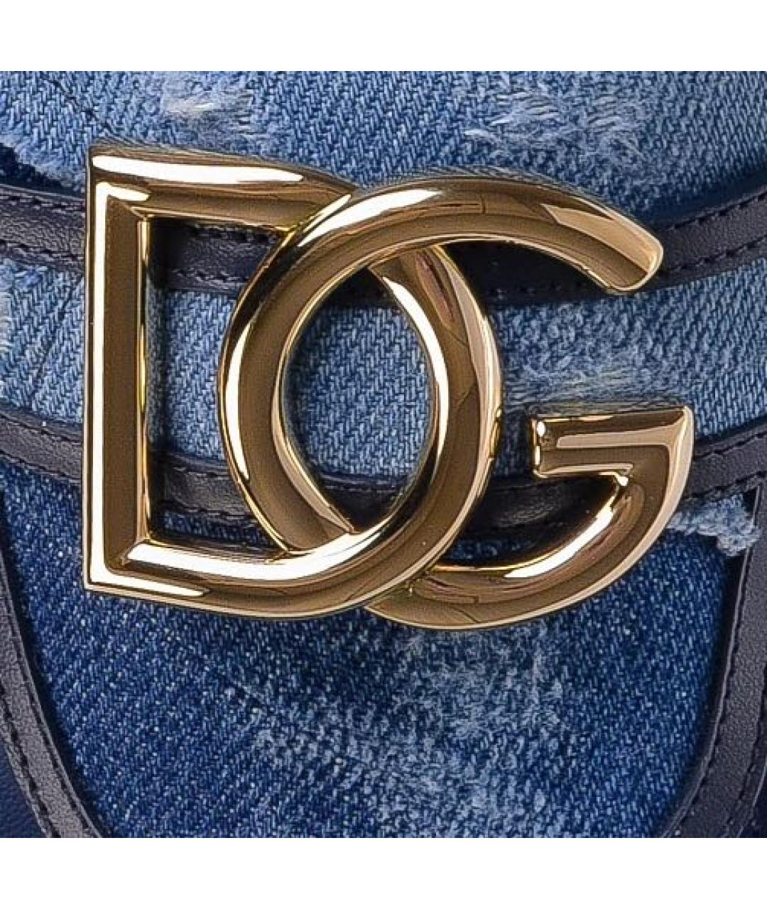 DOLCE&GABBANA Синие текстильные сандалии, фото 4