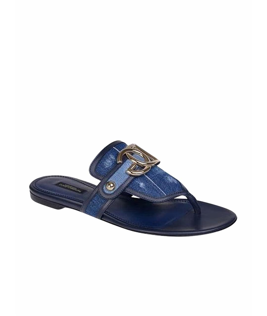 DOLCE&GABBANA Синие текстильные сандалии, фото 1